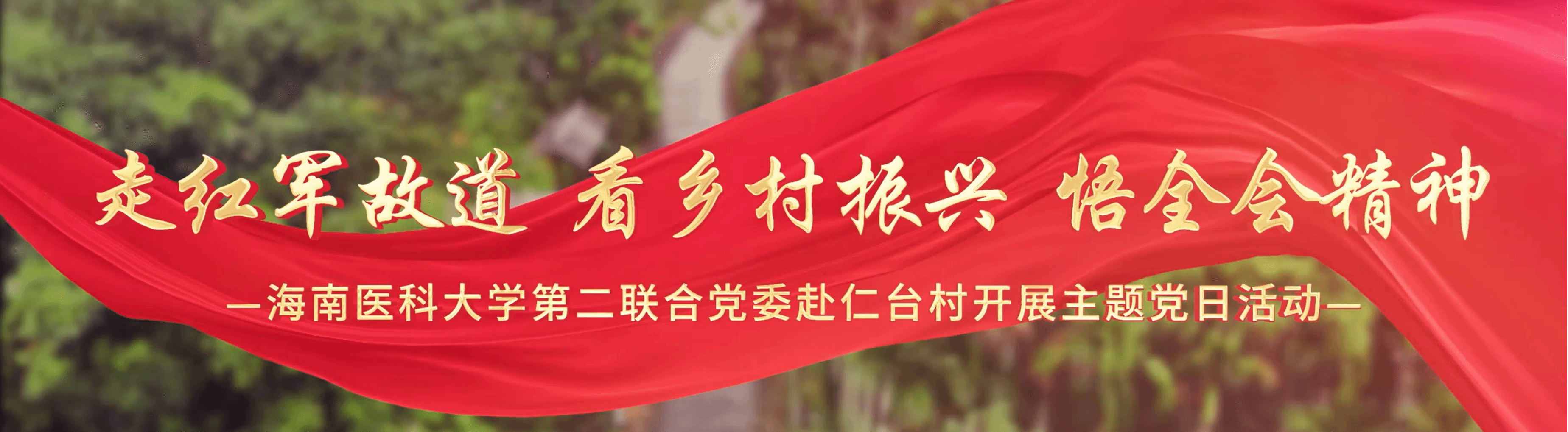走红军故道 看乡村振兴 悟全会精神——海南医科大学第二联合党委赴仁台村开展主题党日活动